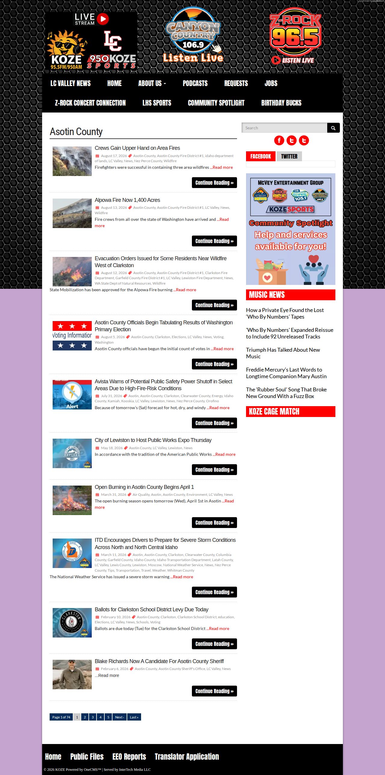 Asotin County crime news at KOZE county section